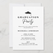 Moderne Graduation Party Handgeschreven Script Fot Kaart (Voorkant)