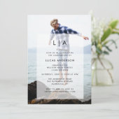 Moderne Graduation Party nodigt uit met fotobedekk Kaart (Staand voorkant)