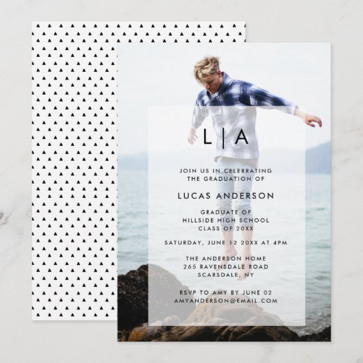 Moderne Graduation Party nodigt uit met fotobedekk Kaart (Voorkant / Achterkant)