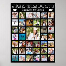 Moderne Graduation Party Photo Collage Poster