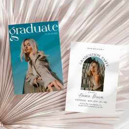 Moderne Graduation Party uitnodigen, foto Afstudee Kaart