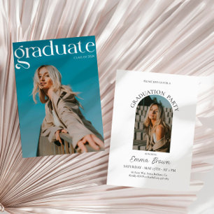 Moderne Graduation Party uitnodigen, foto Afstudee Kaart