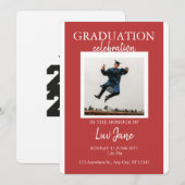 Moderne Graduation Party uitnodiging met foto (Voorkant / Achterkant)