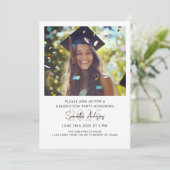 Moderne Graduation Party uitnodiging met foto (Staand voorkant)