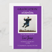 Moderne Graduation Party uitnodiging met foto (Voorkant / Achterkant)