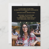 Moderne GraduPartij 3 Foto zwart en goud Kaart (Achterkant)