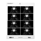 Moderne Graffiti Hart Bruiloft Water Fles Label (Full Sheet)