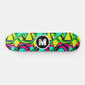Moderne Graffiti Paint Splash Aangepaste Monogram  Persoonlijk Skateboard (Horizontaal)