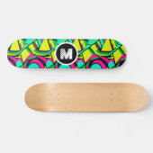 Moderne Graffiti Paint Splash Aangepaste Monogram  Persoonlijk Skateboard (Horizontaal)
