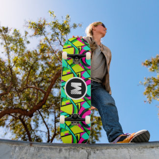 Moderne Graffiti Paint Splash Aangepaste Monogram  Persoonlijk Skateboard