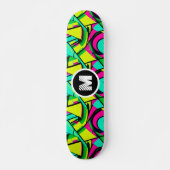 Moderne Graffiti Paint Splash Aangepaste Monogram  Persoonlijk Skateboard (Voorkant)