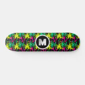 Moderne Graffiti Paint Splash Gepersonaliseerd Mon Persoonlijk Skateboard (Horizontaal)