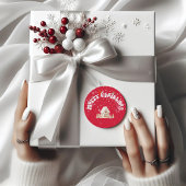 Moderne graffiti rood vrolijk kerstfeest ronde sticker