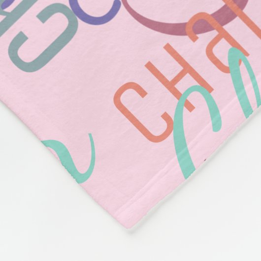 Moderne graffiti roze naampatroon fleece deken (Hoek)