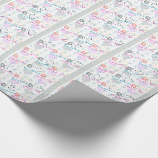 Moderne graffiti stijl bruiloft douche cadeau wrap cadeaupapier (Hoek)