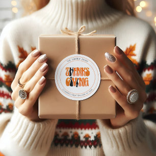 Moderne Graffiti Thanksgiving Classic Ronde Sticke Ronde Sticker