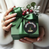 Moderne Graffiti Zwart Vrolijk Kerstfeest Ronde Sticker