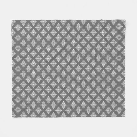 Moderne grafiet Damask Pattern Fleece Blanket (Voorkant (Horizontaal))