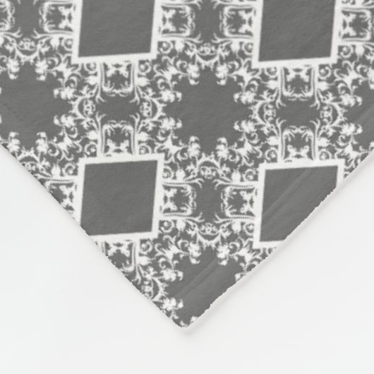 Moderne grafiet Damask Pattern Fleece Blanket (Hoek)