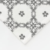 Moderne grafiet Damask Pattern Fleece Blanket (Hoek)