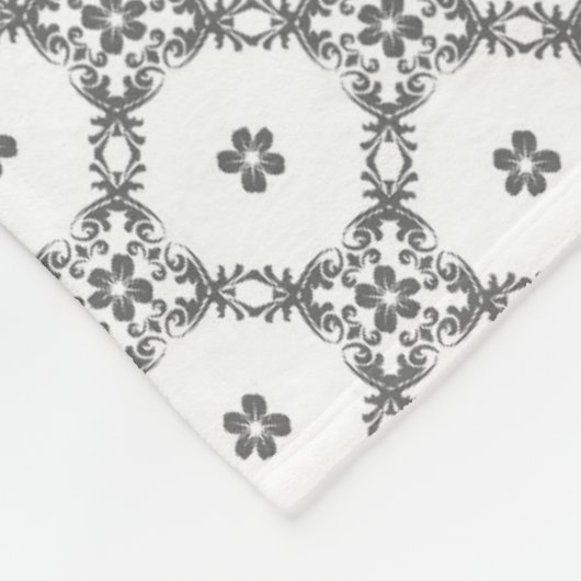 Moderne grafiet Damask Pattern Fleece Blanket (Hoek)
