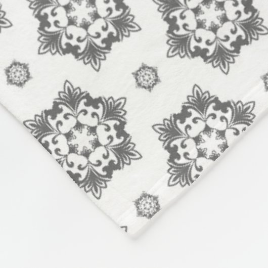 Moderne grafiet Damask Pattern Fleece Blanket (Hoek)