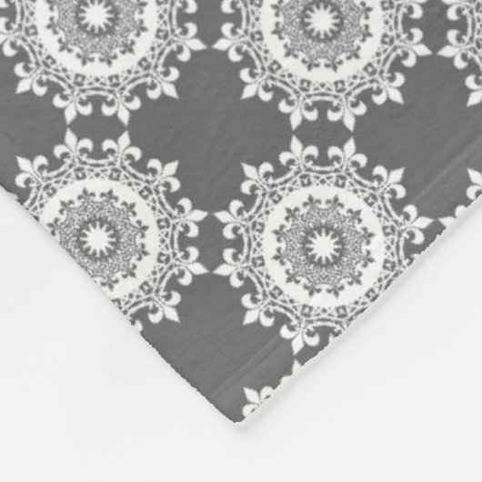 Moderne grafiet Damask Pattern Fleece Blanket (Hoek)