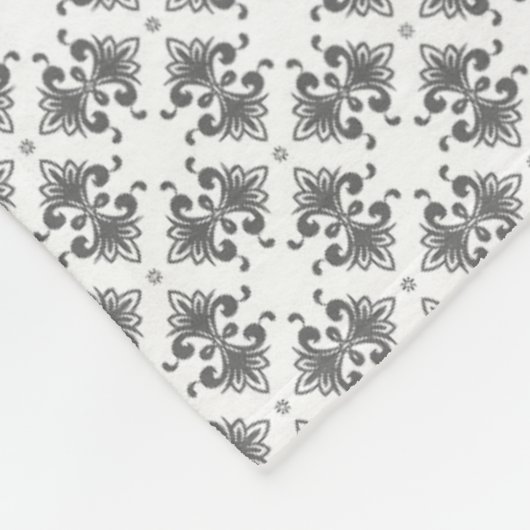 Moderne grafiet Damask Pattern Fleece Blanket (Hoek)