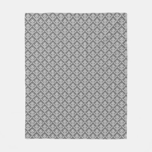 Moderne grafiet Damask Pattern Fleece Blanket (Voorkant)