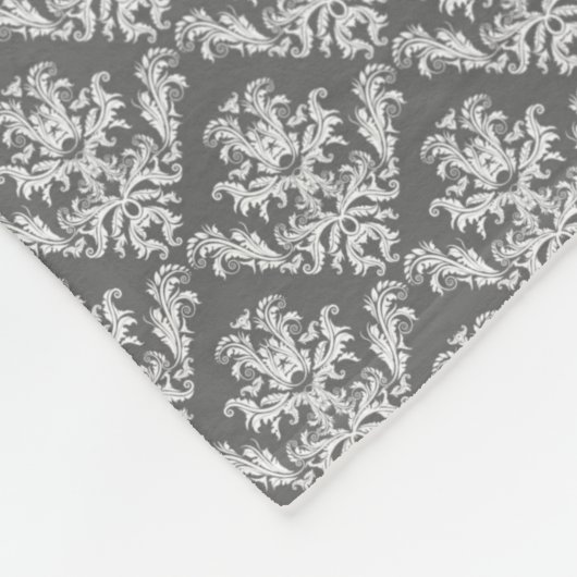 Moderne grafiet Damask Pattern Fleece Blanket (Hoek)