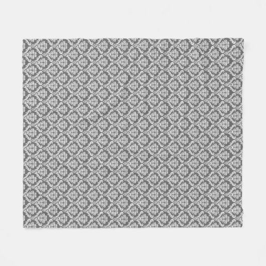 Moderne grafiet Damask Pattern Fleece Blanket (Voorkant (Horizontaal))