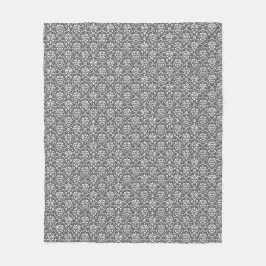 Moderne grafiet Damask Pattern Fleece Blanket (Voorkant)