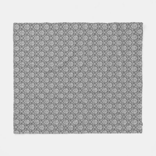 Moderne grafiet Damask Pattern Fleece Blanket (Voorkant (Horizontaal))