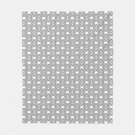 Moderne grafiet Damask Pattern Fleece Blanket Deken (Voorkant)