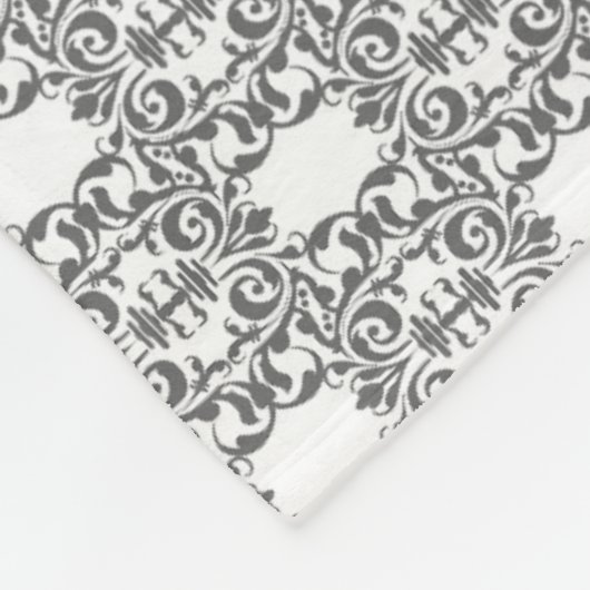 Moderne grafiet Damask Pattern Fleece Blanket Deken (Hoek)