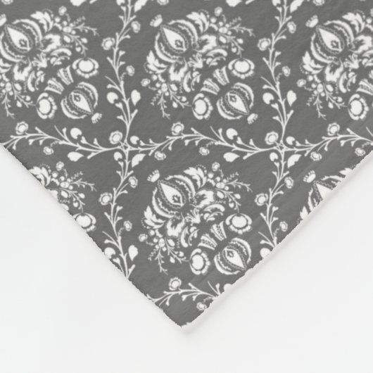 Moderne grafiet Damask Pattern Fleece Blanket Deken (Hoek)