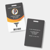 Moderne Grafisch Ontwerp Verpleegster Foto ID Badge (Voor- en achterkant)