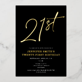 Moderne grafische 21e 21e verjaardag van het Manus Folie Uitnodiging