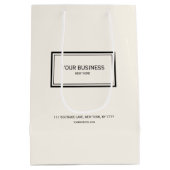 Moderne grafische aangepaste bedrijfsnaam promotie medium cadeauzakje (Achterkant)