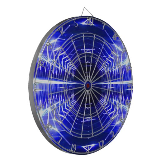 Moderne grafische Abstracte gloed Vortex, blauw Dartbord (Voorkant Links)