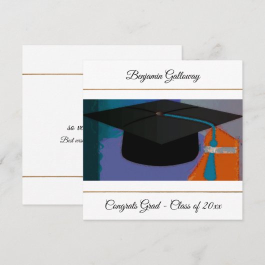 Moderne grafische afdichting Paars Gold Flat Kaart (Voorkant / Achterkant)