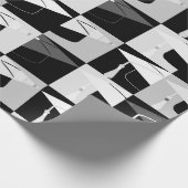 Moderne grafische afdichting zwart-wit cadeaupapier (Hoek)