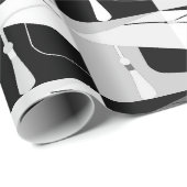 Moderne grafische afdichting zwart-wit cadeaupapier (Rol Hoek)