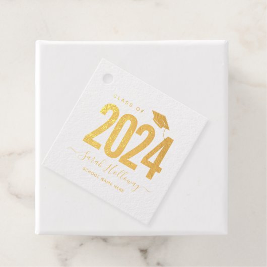 Moderne grafische Afstuderen Blush roze Afstudeerd Bedankjes Labels (Met doos)