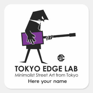 Moderne Grafische Basgitarist in Stedelijke Stijl Vierkante Sticker