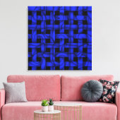 Moderne grafische blauwe wievenschilderkunst canvas afdruk (Insitu (Woonkamer))