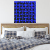 Moderne grafische blauwe wievenschilderkunst canvas afdruk (Insitu (Slaapkamer))