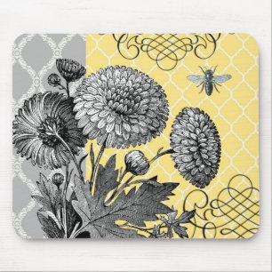 Moderne grafische bloemenmousepad muismat
