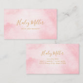 Moderne grafische Blush roze Waterverf Visitekaartje (Voorkant / Achterkant)