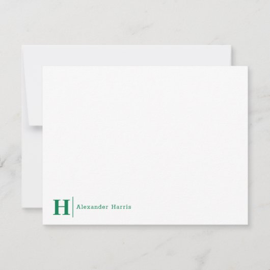 Moderne grafische business monogram lijn Klassiek  Notitiekaartje (Voorkant)